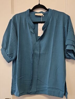 Ninexis Teal Blue Short Sleeve Top S